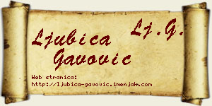 Ljubica Gavović vizit kartica